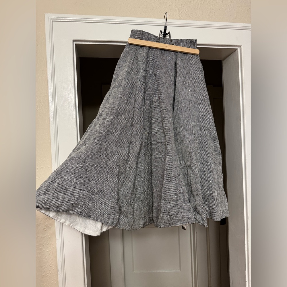 Son de Flor Gray Midi A-Line classic Skirt